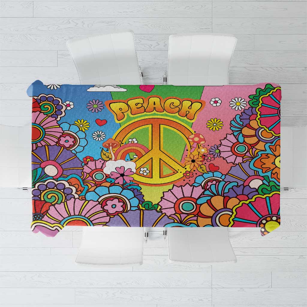 Hippie Peace Love Tablecloth Colorful Style - Wonder Print Shop