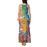 Hippie Peace Love Tank Maxi Dress Colorful Style - Wonder Print Shop