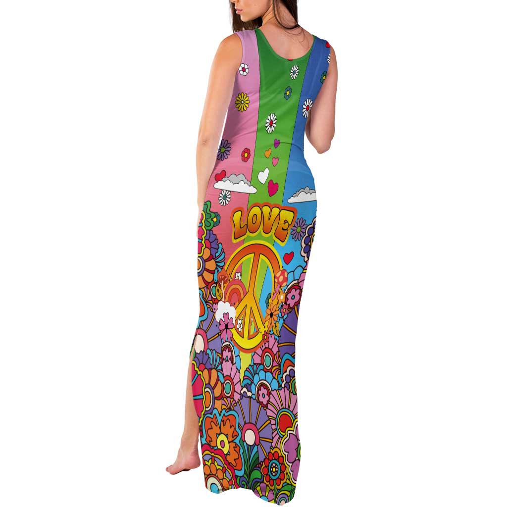 Hippie Peace Love Tank Maxi Dress Colorful Style - Wonder Print Shop