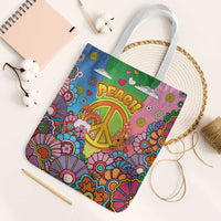 Hippie Peace Love Tote Bag Colorful Style - Wonder Print Shop