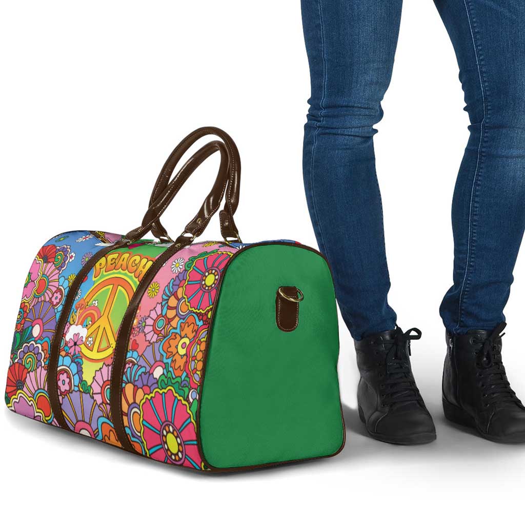 Hippie Peace Love Travel Bag Colorful Style - Wonder Print Shop
