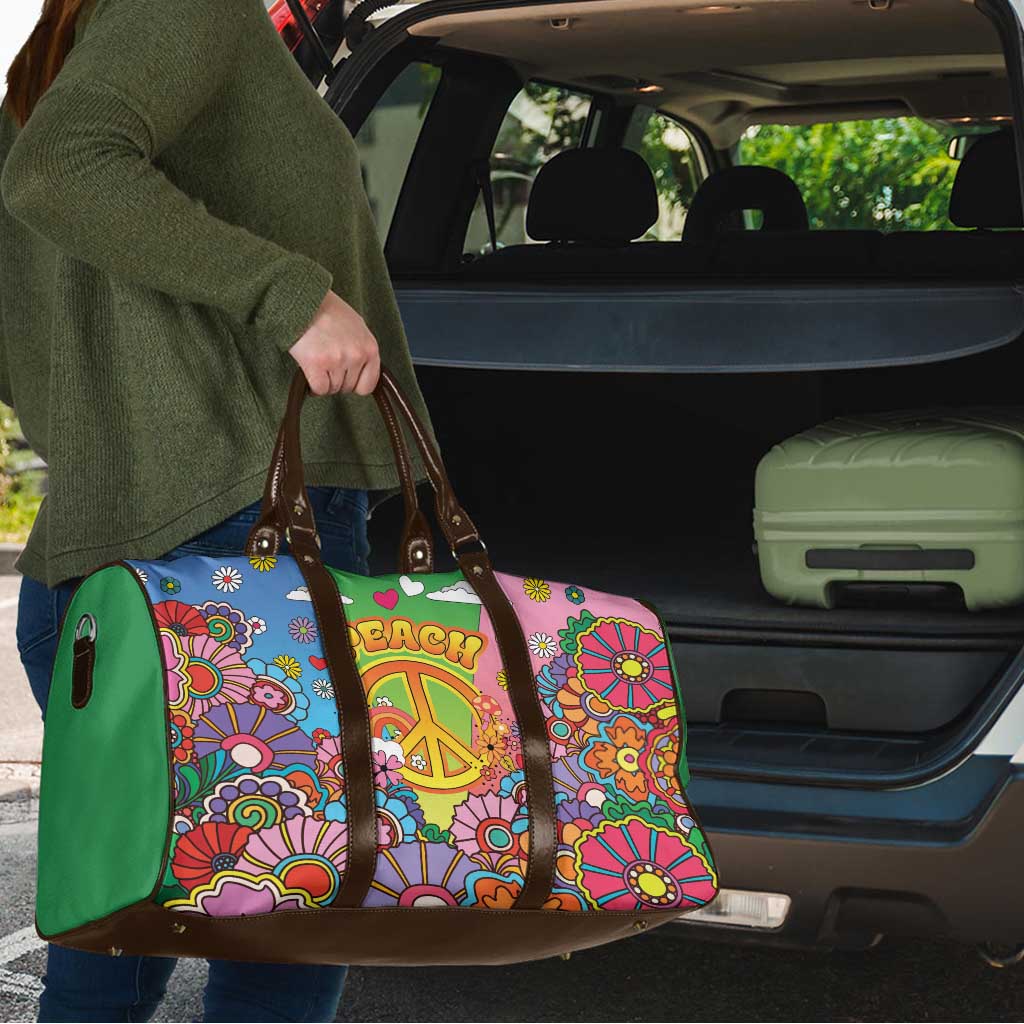 Hippie Peace Love Travel Bag Colorful Style - Wonder Print Shop