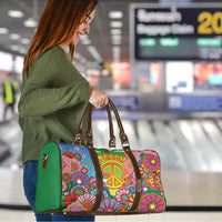 Hippie Peace Love Travel Bag Colorful Style - Wonder Print Shop
