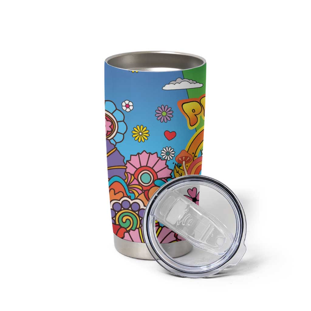 Hippie Peace Love Tumbler Cup Colorful Style - Wonder Print Shop