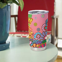 Hippie Peace Love Tumbler Cup Colorful Style - Wonder Print Shop
