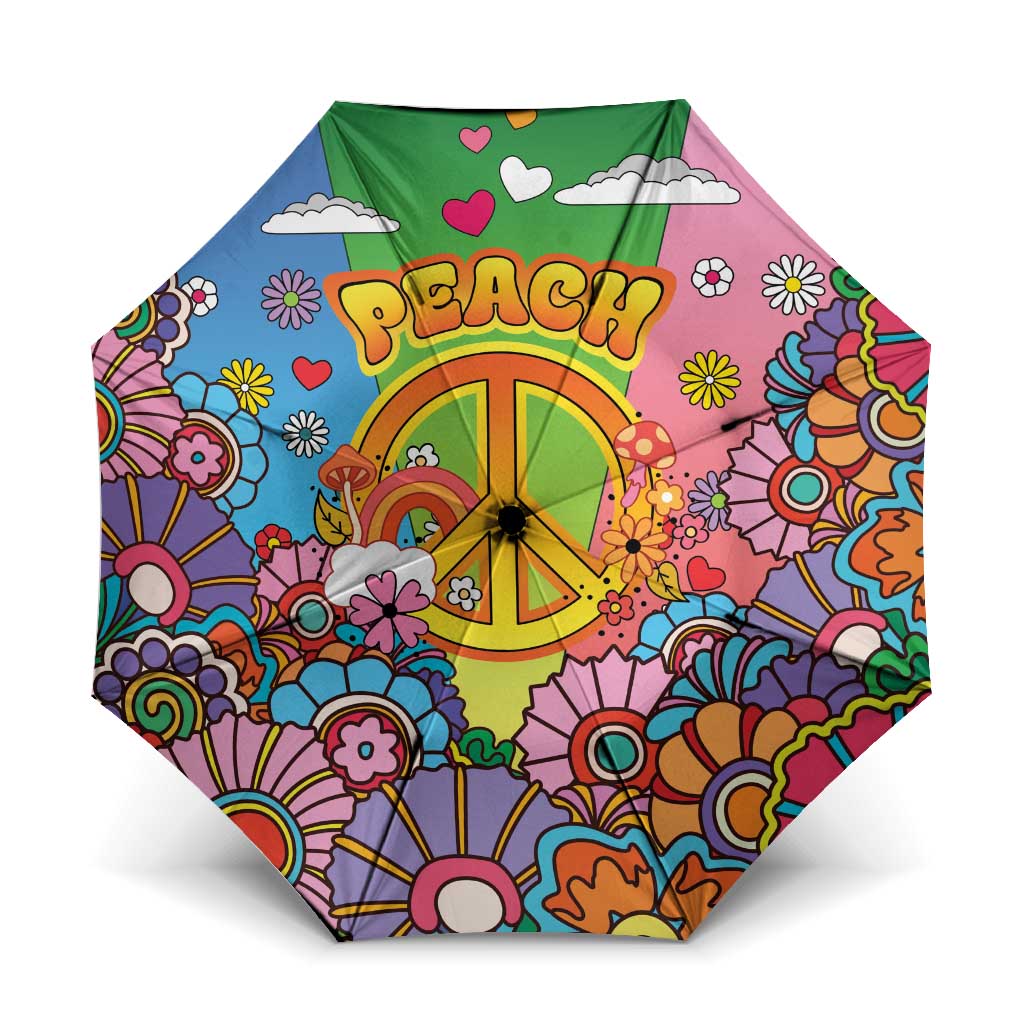 Hippie Peace Love Umbrella Colorful Style - Wonder Print Shop