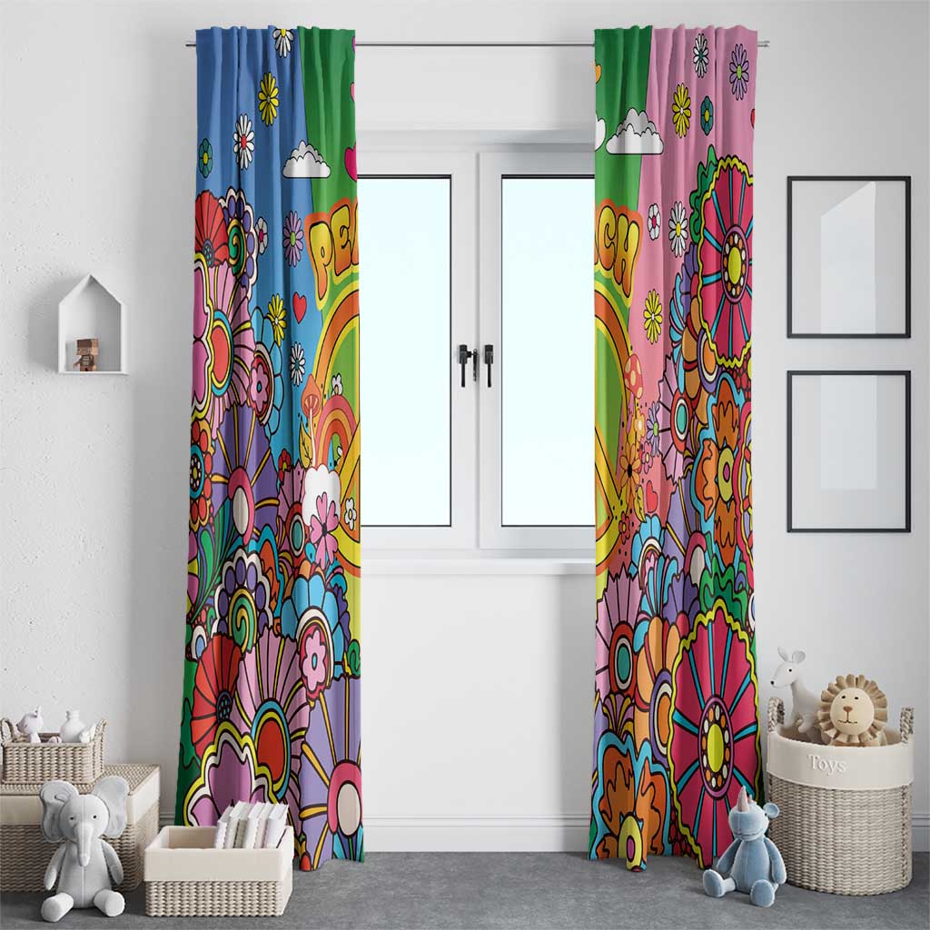 Hippie Peace Love Window Curtain Colorful Style - Wonder Print Shop