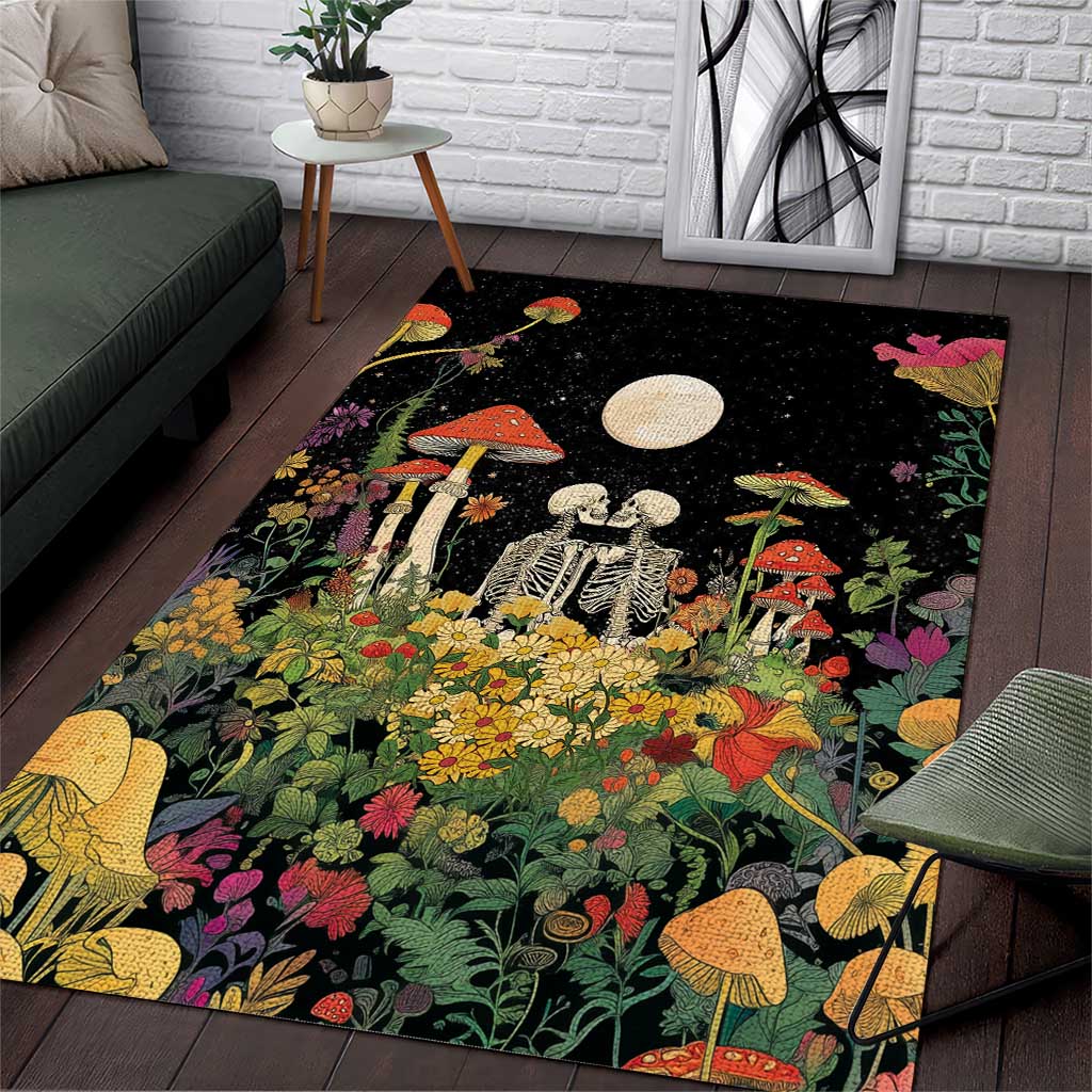 Skeleton Lovers Area Rug Hippie Gothic Aesthetic - Wonder Print Shop