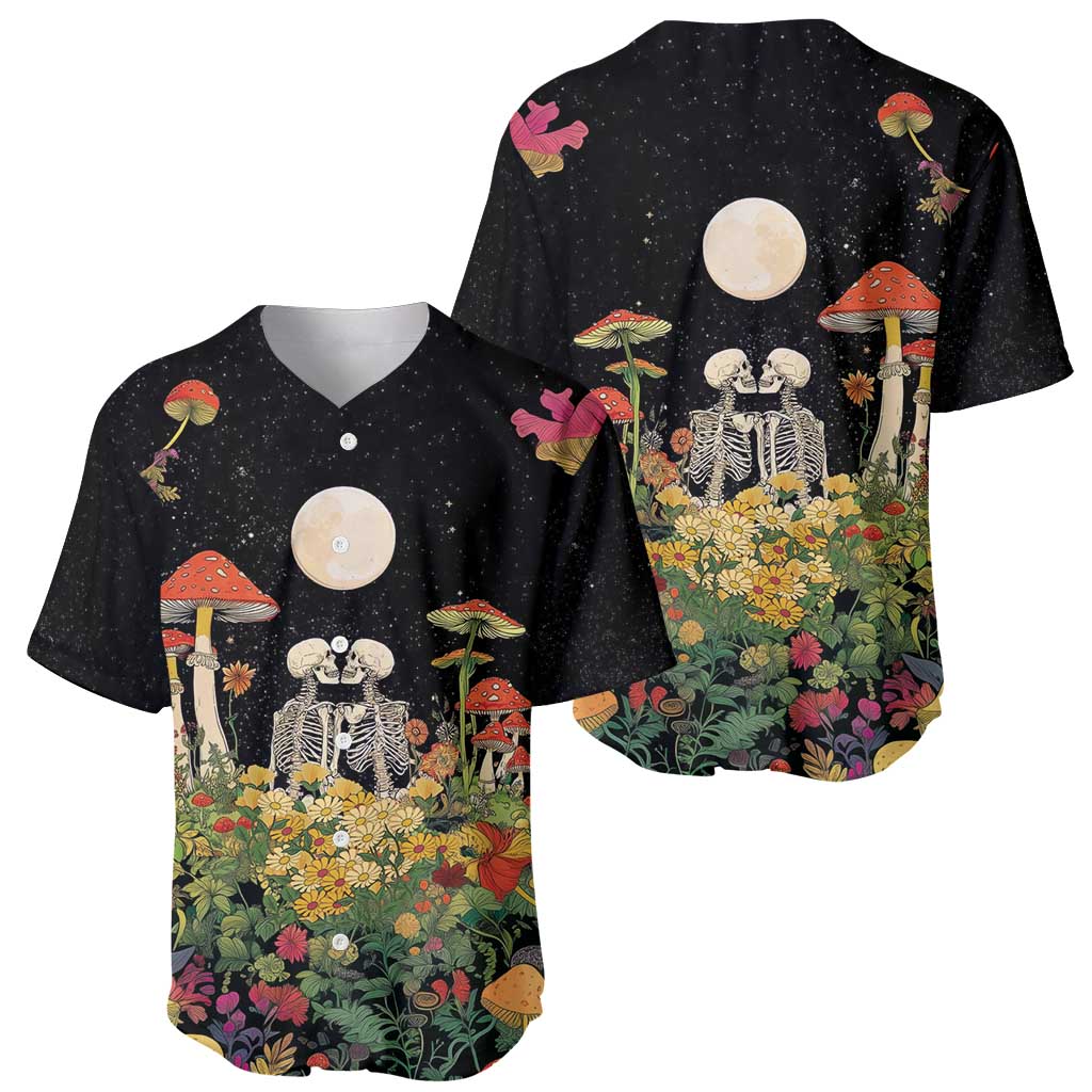 Skeleton Lovers Baseball Jersey Hippie Gothic Aesthetic - Wonder Print Shop