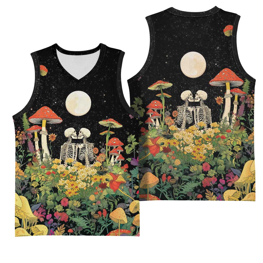 Skeleton Lovers Basketball Jersey Hippie Gothic Aesthetic - Wonder Print Shop