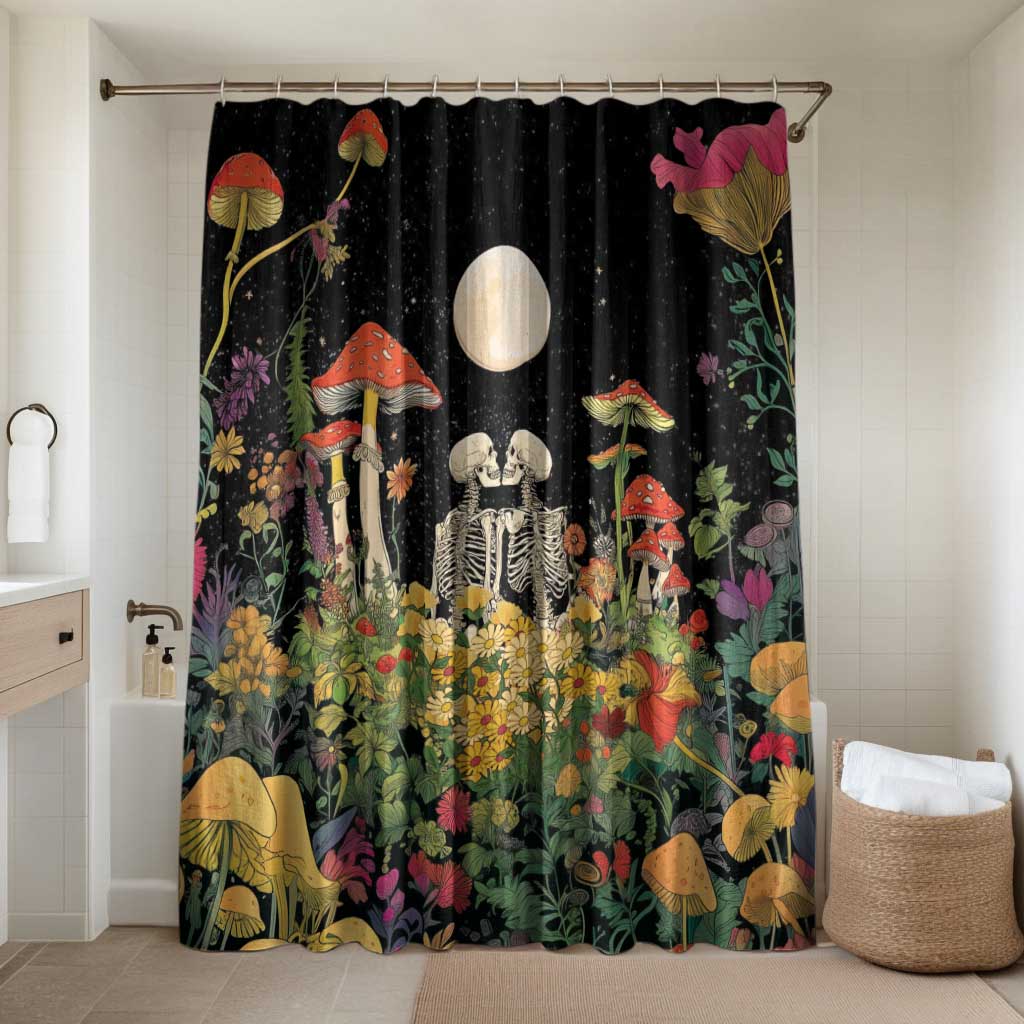 Skeleton Lovers Bathroom Set Hippie Gothic Aesthetic - Wonder Print Shop