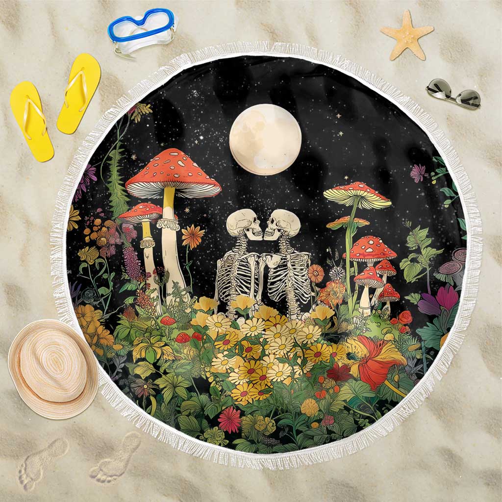 Skeleton Lovers Beach Blanket Hippie Gothic Aesthetic - Wonder Print Shop