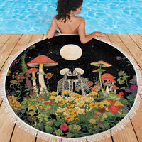 Skeleton Lovers Beach Blanket Hippie Gothic Aesthetic - Wonder Print Shop