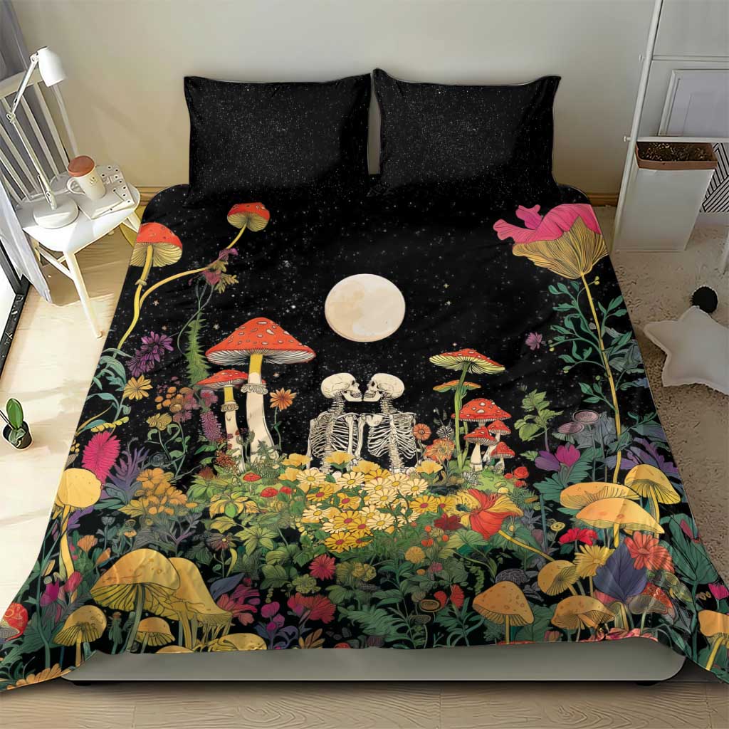 Skeleton Lovers Bedding Set Hippie Gothic Aesthetic - Wonder Print Shop