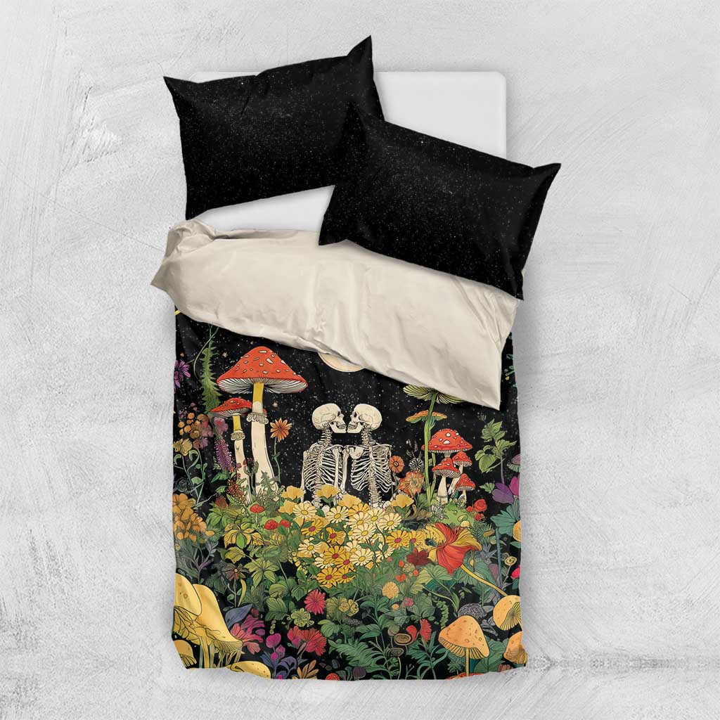 Skeleton Lovers Bedding Set Hippie Gothic Aesthetic - Wonder Print Shop