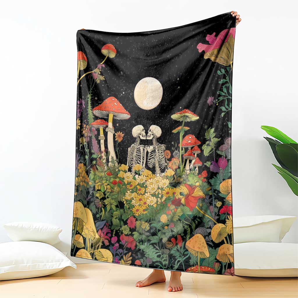 Skeleton Lovers Blanket Hippie Gothic Aesthetic - Wonder Print Shop