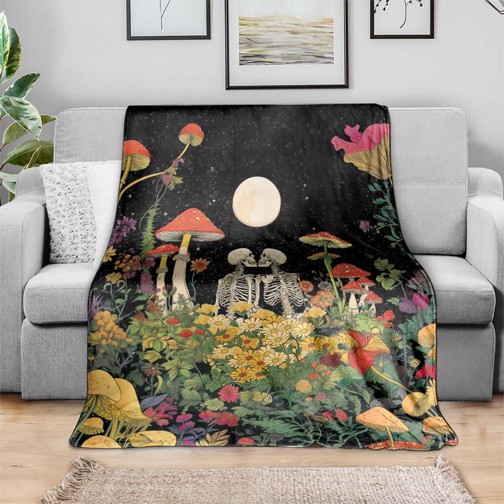 Skeleton Lovers Blanket Hippie Gothic Aesthetic - Wonder Print Shop