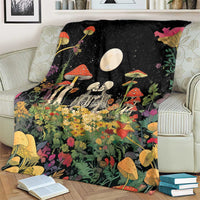 Skeleton Lovers Blanket Hippie Gothic Aesthetic - Wonder Print Shop