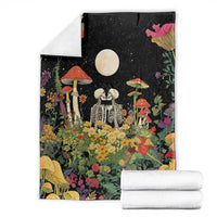 Skeleton Lovers Blanket Hippie Gothic Aesthetic - Wonder Print Shop