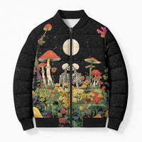 Skeleton Lovers Bomber Puffer Jacket Hippie Gothic Aesthetic - Wonder Print Shop