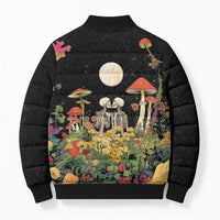 Skeleton Lovers Bomber Puffer Jacket Hippie Gothic Aesthetic - Wonder Print Shop