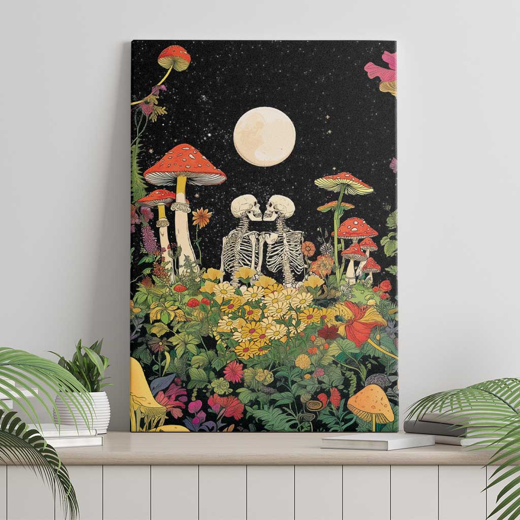 Skeleton Lovers Canvas Wall Art Hippie Gothic Aesthetic - Wonder Print Shop
