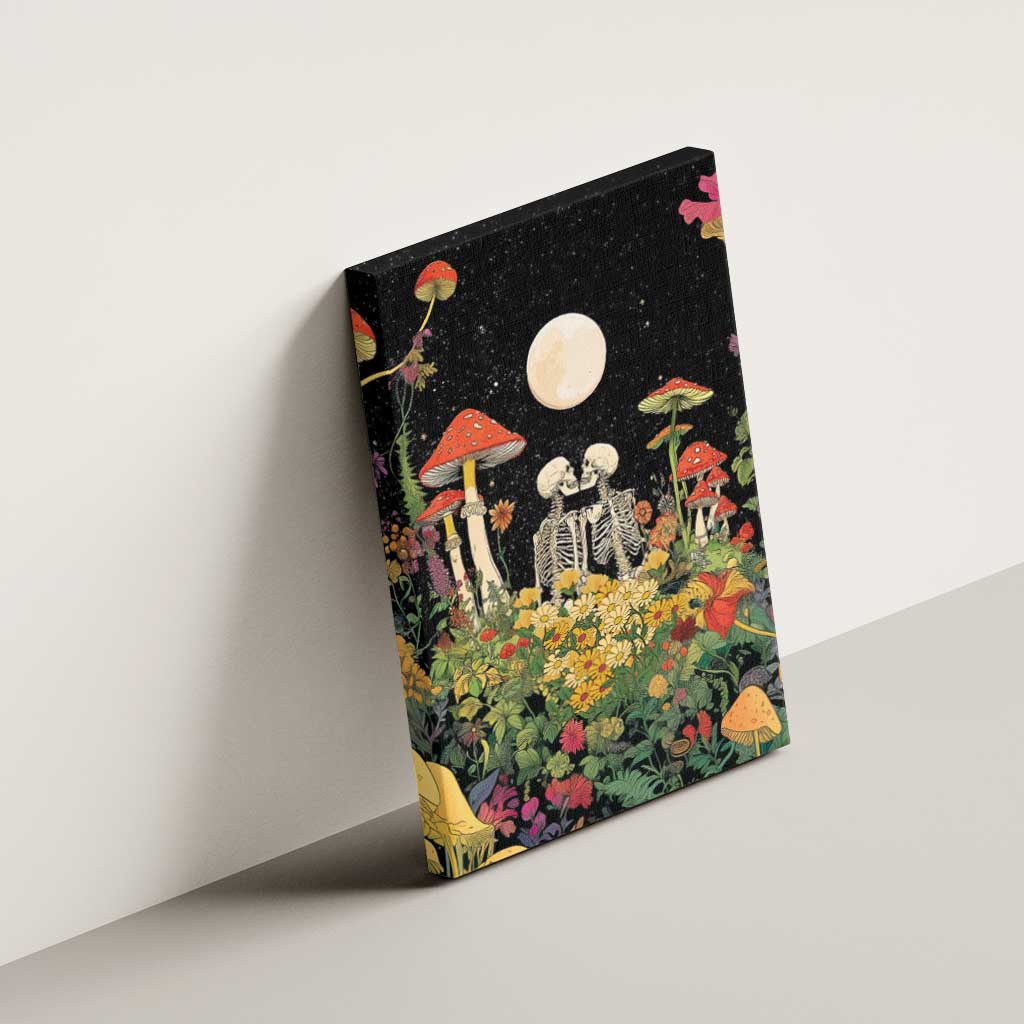 Skeleton Lovers Canvas Wall Art Hippie Gothic Aesthetic - Wonder Print Shop