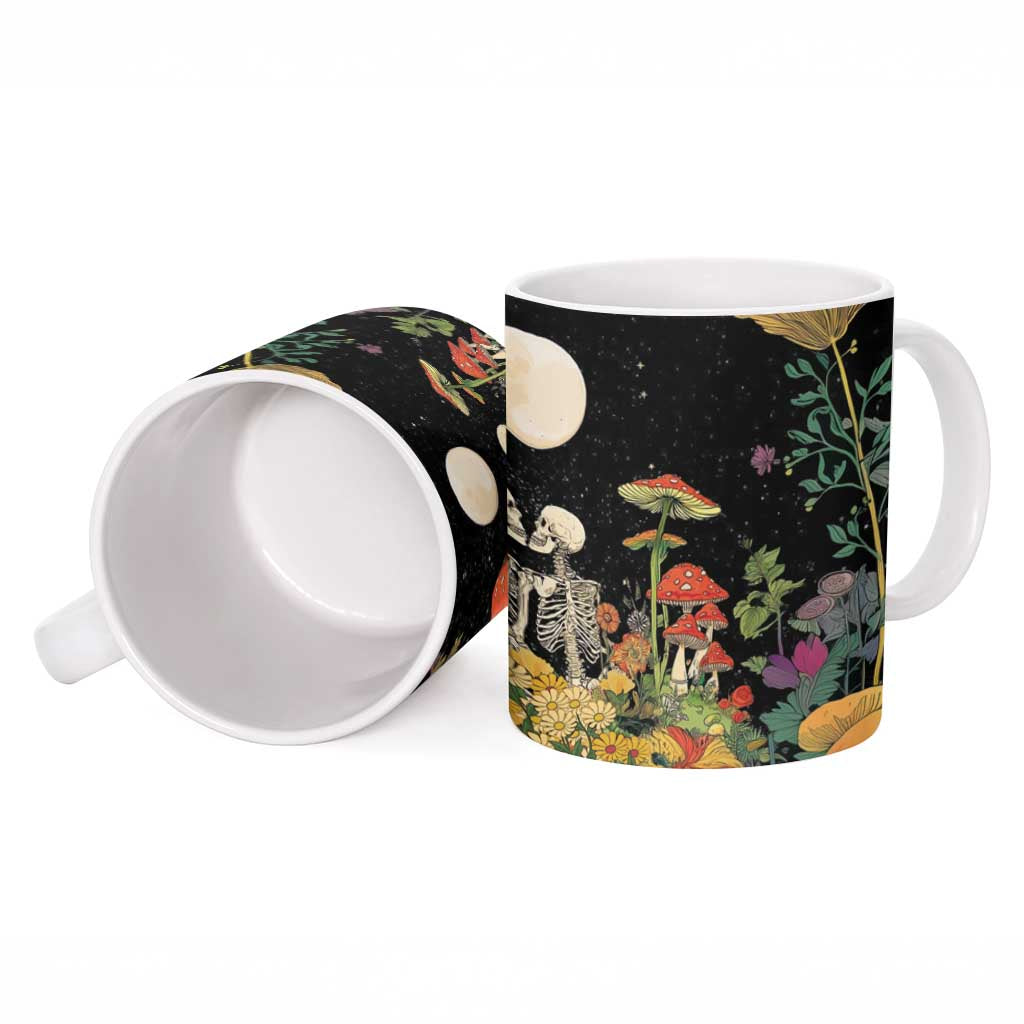 Skeleton Lovers Ceramic Mug Hippie Gothic Aesthetic - Wonder Print Shop