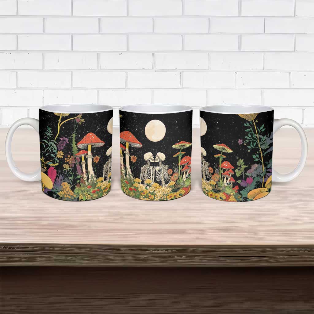 Skeleton Lovers Ceramic Mug Hippie Gothic Aesthetic - Wonder Print Shop