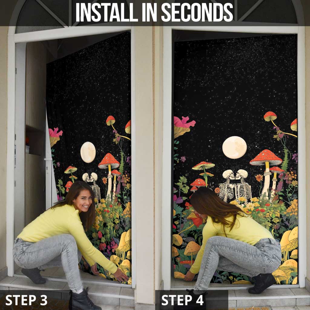 Skeleton Lovers Door Cover Hippie Gothic Aesthetic - Wonder Print Shop