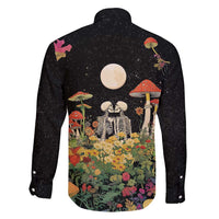 Skeleton Lovers Family Matching Long Sleeve Bodycon Dress and Hawaiian Shirt Hippie Gothic Aesthetic - Wonder Print Shop