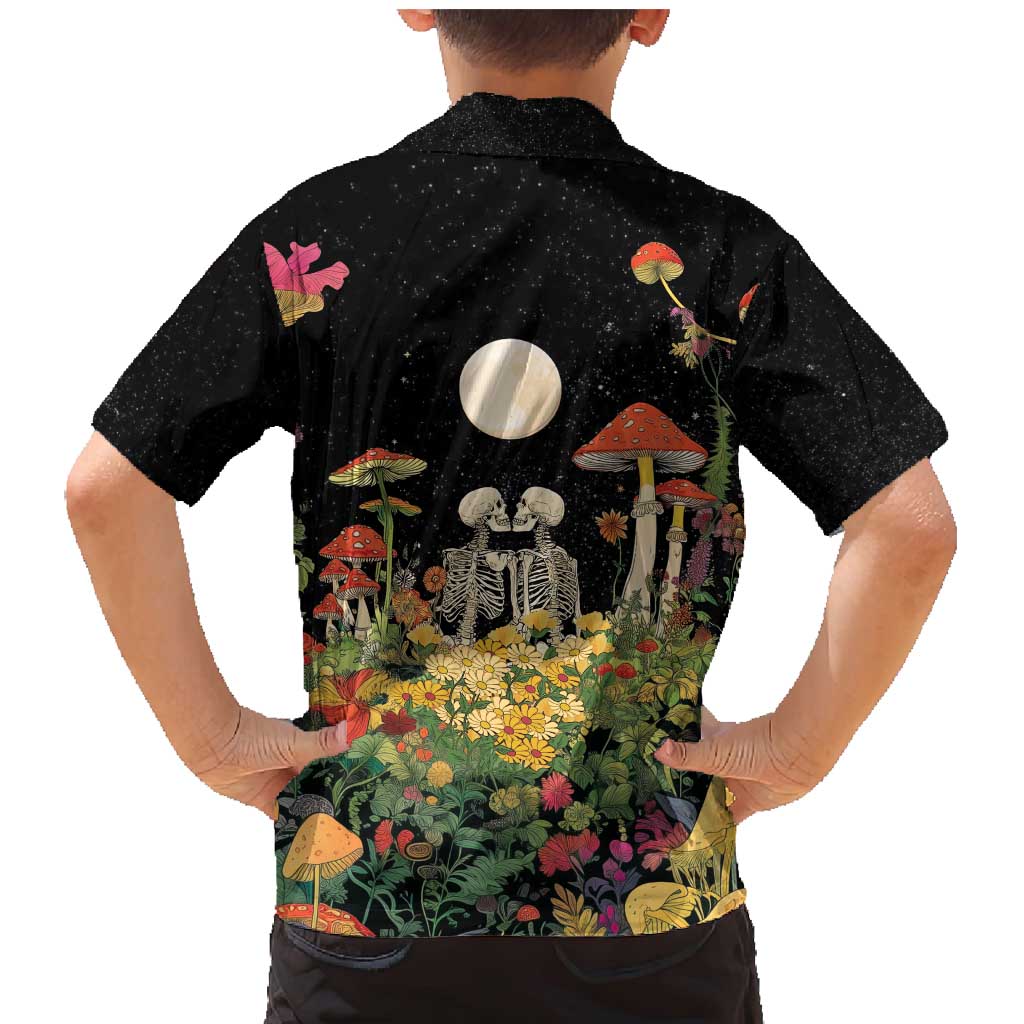 Skeleton Lovers Family Matching Mermaid Dress and Hawaiian Shirt Hippie Gothic Aesthetic - Wonder Print Shop