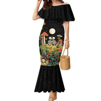 Skeleton Lovers Family Matching Mermaid Dress and Hawaiian Shirt Hippie Gothic Aesthetic - Wonder Print Shop