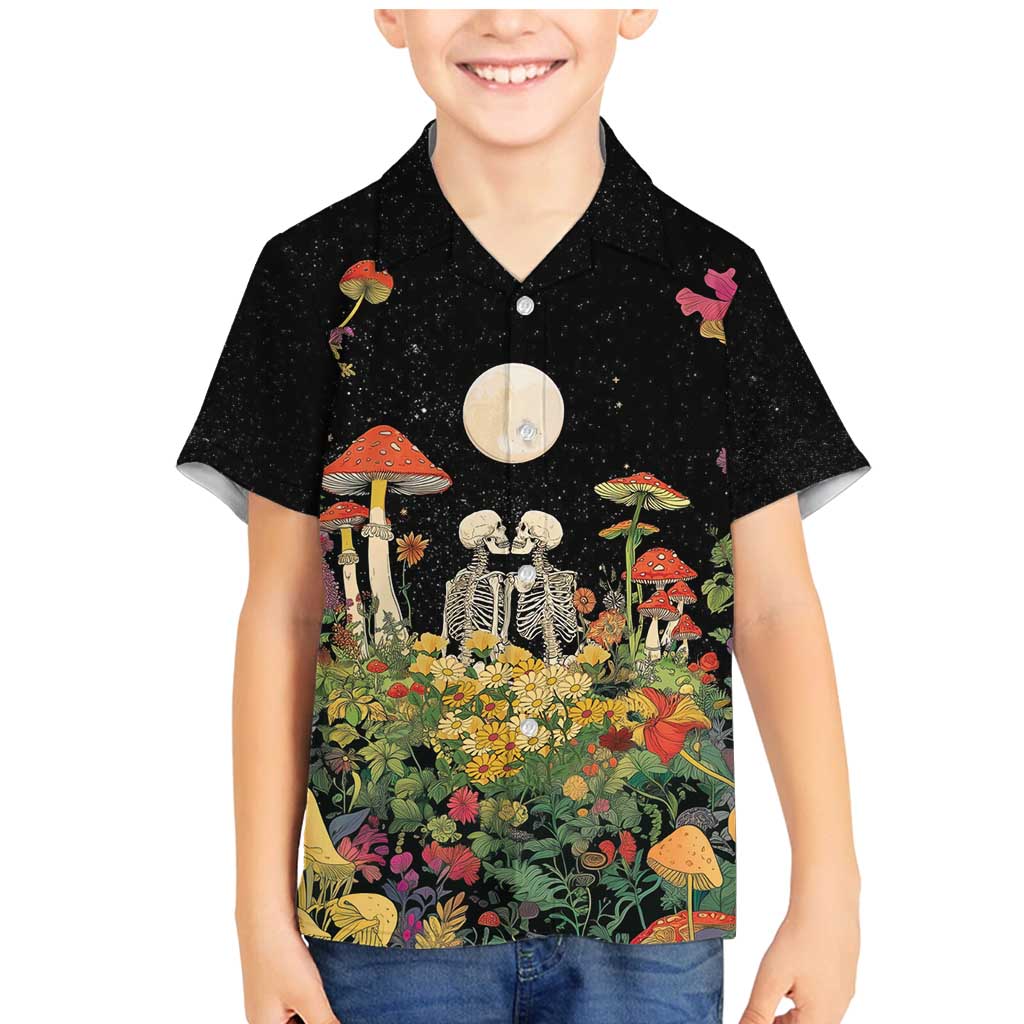 Skeleton Lovers Family Matching Mermaid Dress and Hawaiian Shirt Hippie Gothic Aesthetic - Wonder Print Shop