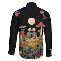 Skeleton Lovers Family Matching Off The Shoulder Long Sleeve Dress and Hawaiian Shirt Hippie Gothic Aesthetic - Wonder Print Shop