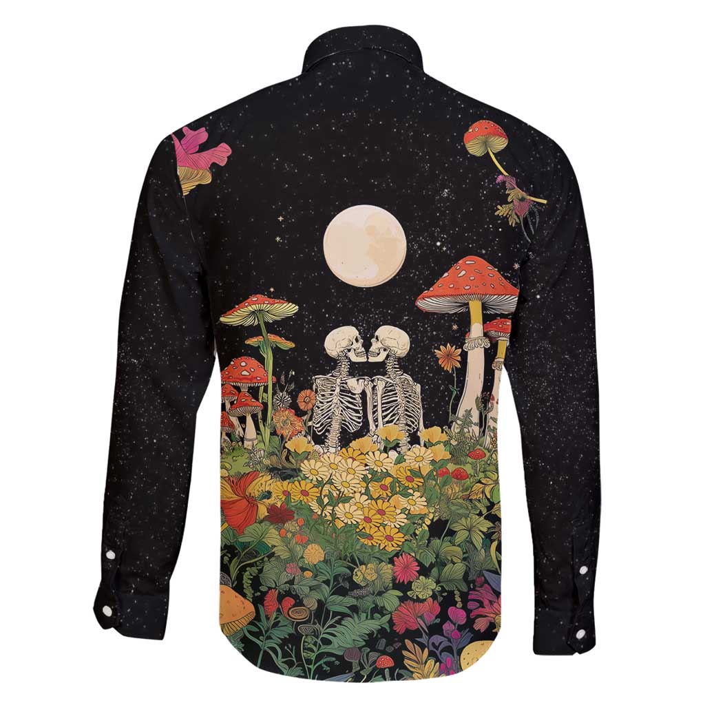 Skeleton Lovers Family Matching Off Shoulder Maxi Dress and Hawaiian Shirt Hippie Gothic Aesthetic - Wonder Print Shop