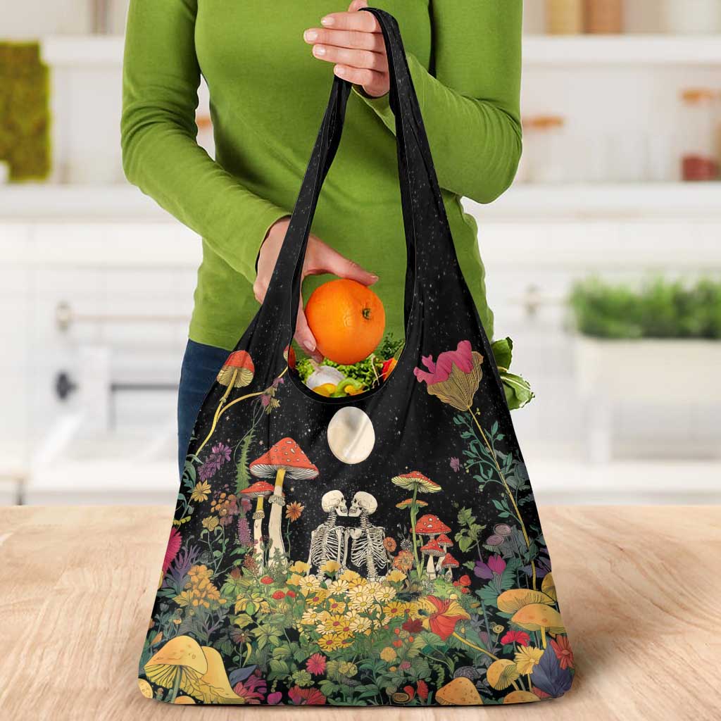 Skeleton Lovers Grocery Bag Hippie Gothic Aesthetic - Wonder Print Shop