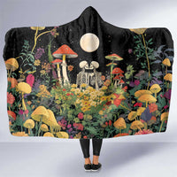 Skeleton Lovers Hooded Blanket Hippie Gothic Aesthetic - Wonder Print Shop