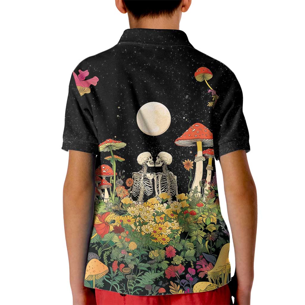 Skeleton Lovers Kid Polo Shirt Hippie Gothic Aesthetic - Wonder Print Shop