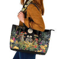 Skeleton Lovers Leather Tote Bag Hippie Gothic Aesthetic - Wonder Print Shop