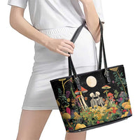 Skeleton Lovers Leather Tote Bag Hippie Gothic Aesthetic - Wonder Print Shop