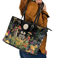 Skeleton Lovers Leather Tote Bag Hippie Gothic Aesthetic - Wonder Print Shop