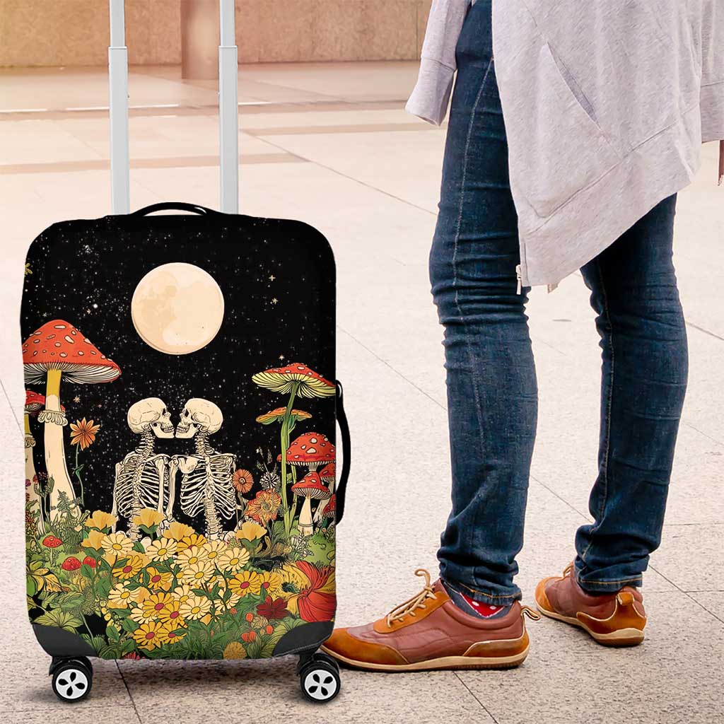 Skeleton Lovers Luggage Cover Hippie Gothic Aesthetic - Wonder Print Shop