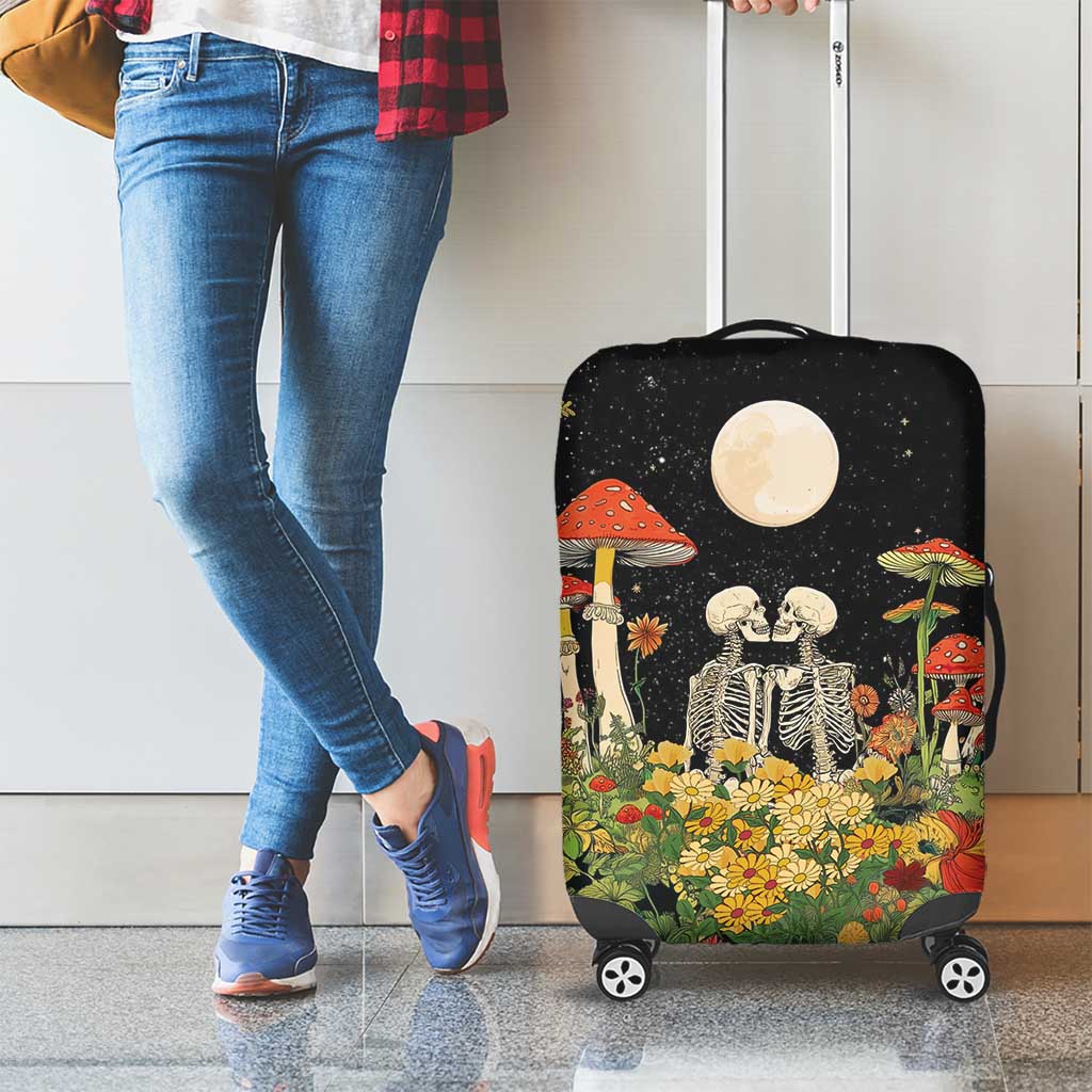 Skeleton Lovers Luggage Cover Hippie Gothic Aesthetic - Wonder Print Shop