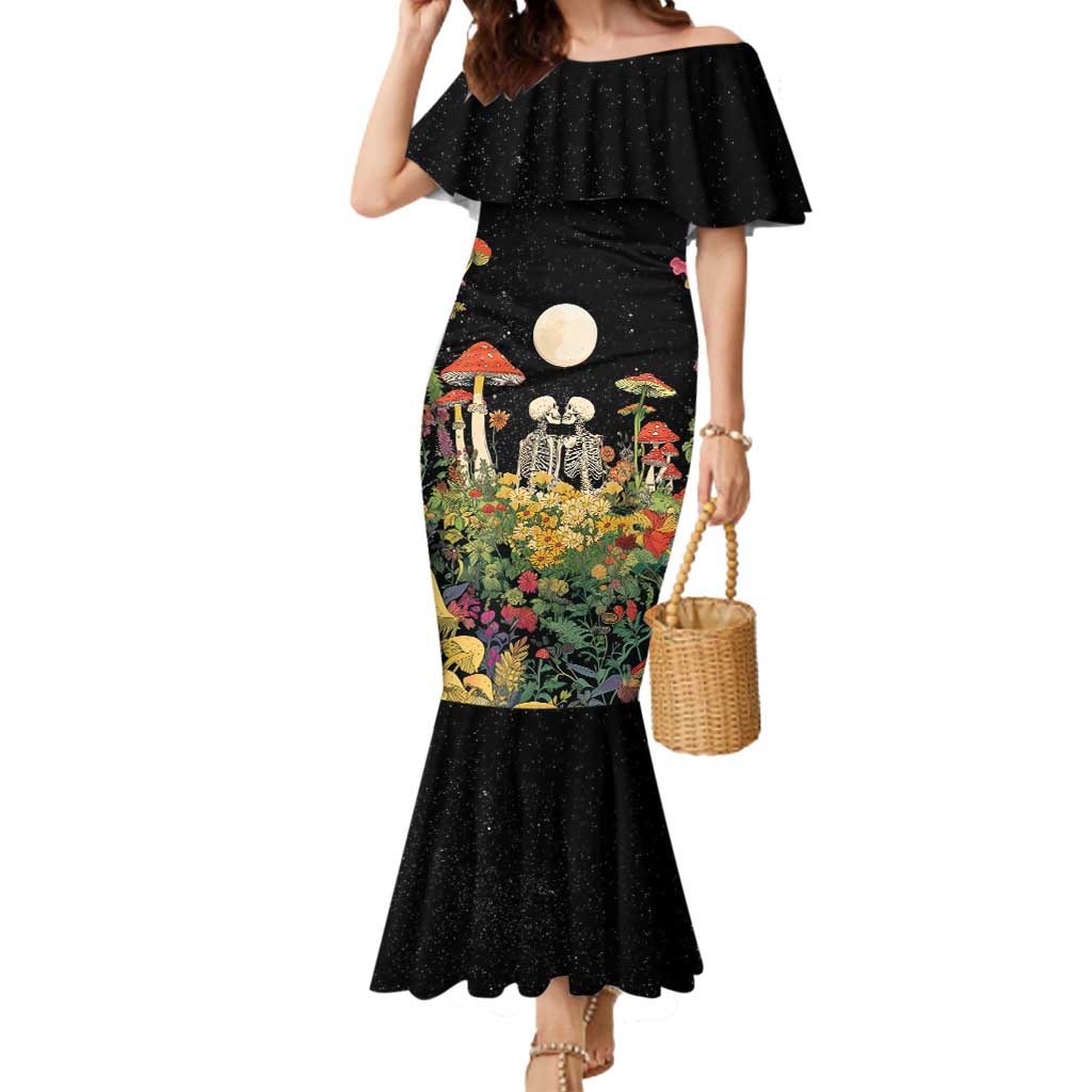 Skeleton Lovers Mermaid Dress Hippie Gothic Aesthetic - Wonder Print Shop