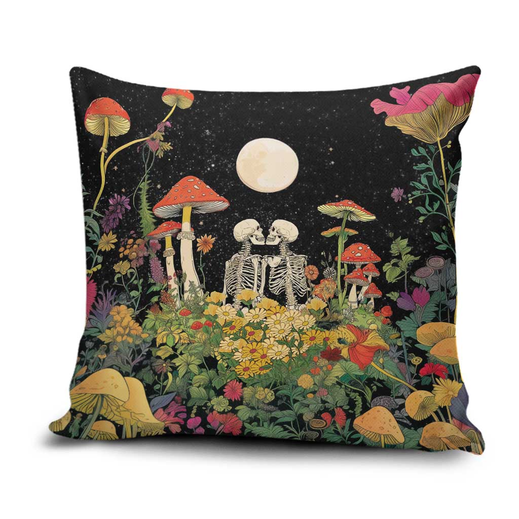 Skeleton Lovers Pillow Cover Hippie Gothic Aesthetic - Wonder Print Shop