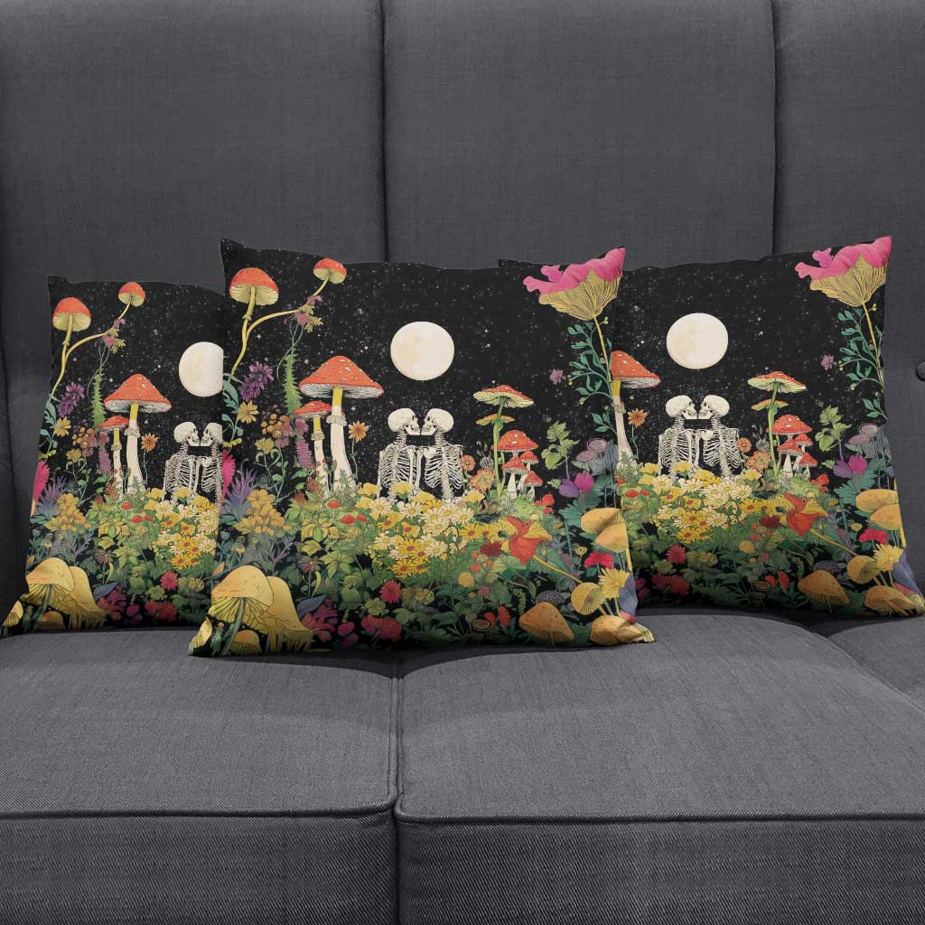 Skeleton Lovers Pillow Cover Hippie Gothic Aesthetic - Wonder Print Shop