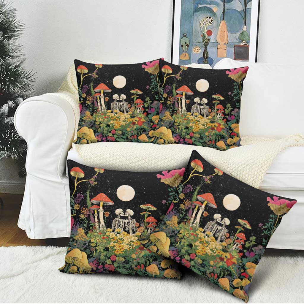 Skeleton Lovers Pillow Cover Hippie Gothic Aesthetic - Wonder Print Shop
