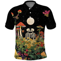 Skeleton Lovers Polo Shirt Hippie Gothic Aesthetic - Wonder Print Shop