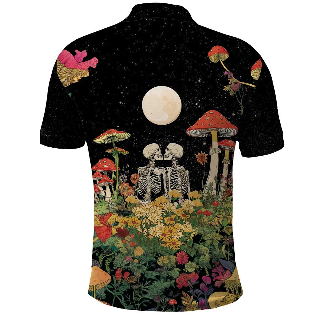 Skeleton Lovers Polo Shirt Hippie Gothic Aesthetic - Wonder Print Shop